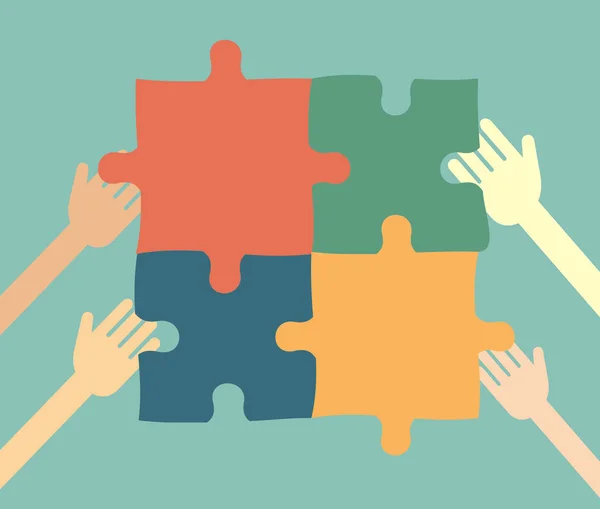 fikir kavramı - insanlar bulmaca toplamak.