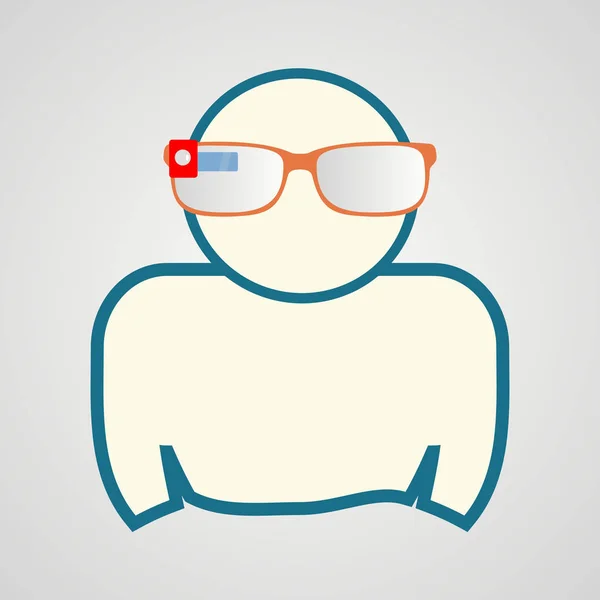 Homme avec des lunettes intelligentes — Image vectorielle