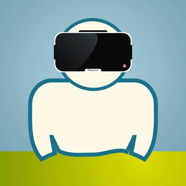 Homme en lunettes virtuelles — Image vectorielle