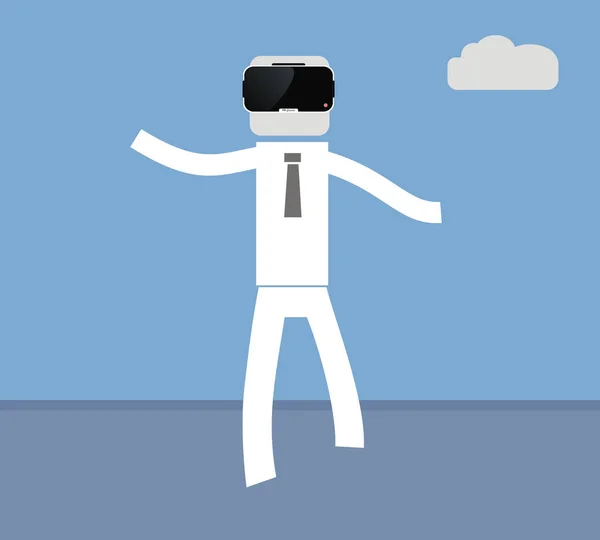 Homme va dans des lunettes VR — Image vectorielle