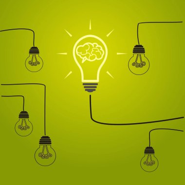 Fikir kavramı - teller üzerinde akkor ampuller