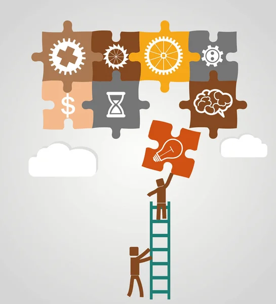 ekip çalışması başarı - yerleştirmek için bulmaca işçi koy