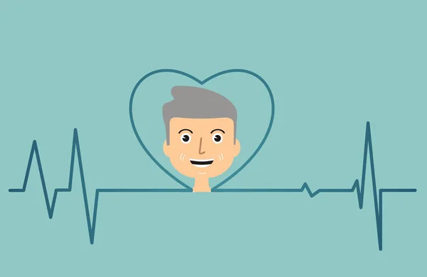 Egészségügyi koncepció. Cardiogramm és a szív — Stock Vector