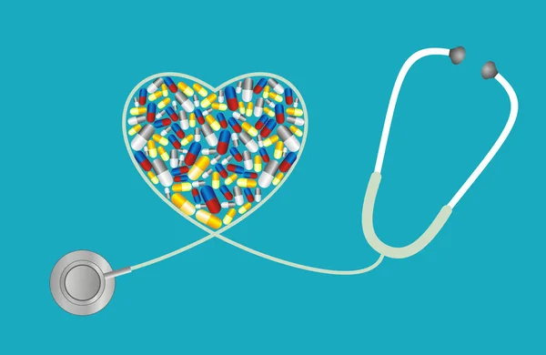Sağlık kavramı - tabletler ve stetoskop