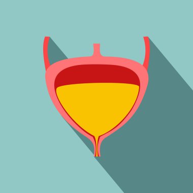 Gölge simgeleri mesane ile düz modern tasarım