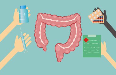 doctors offer treatment for large intestine clipart