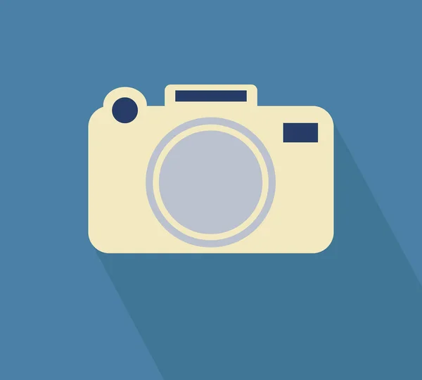 Vektor ikona kamery, dlouhý stín — Stockový vektor