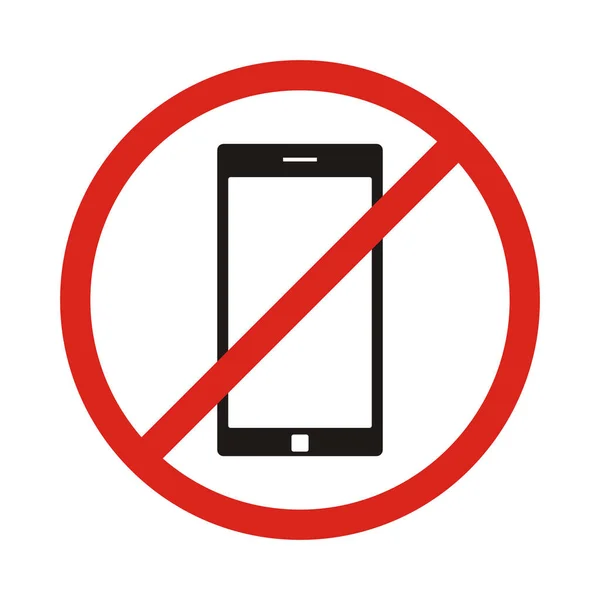 Telefon yok. Telefon işareti ile konuşmak yok. Kırmızı yasaklanması. Vektör