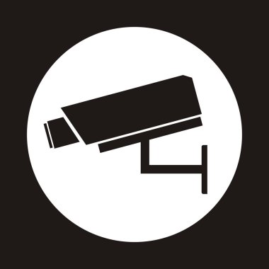 Video izleme işareti. CCTV kamera.