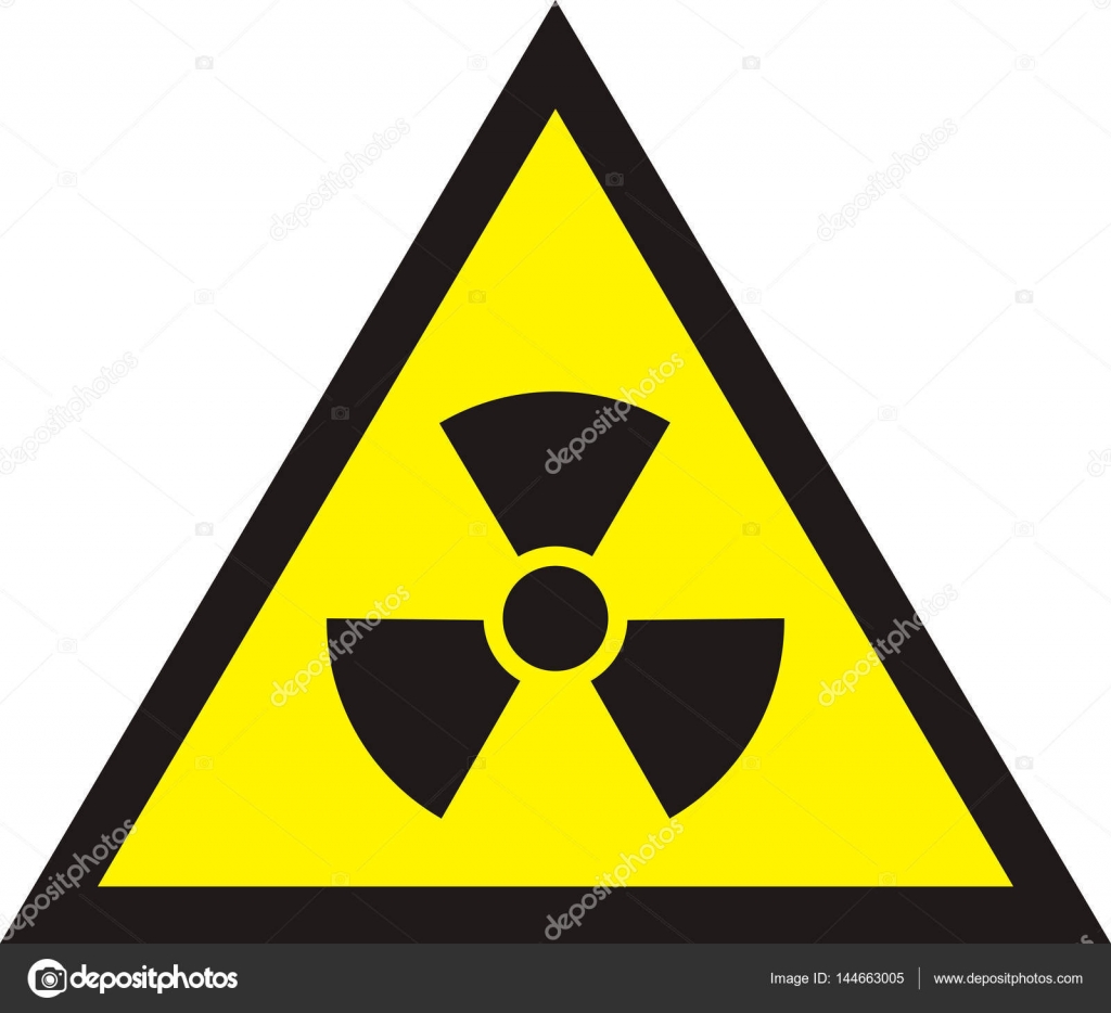 Nuclear Radiation Symbol Radioactive sign in yellow colour iso Stock