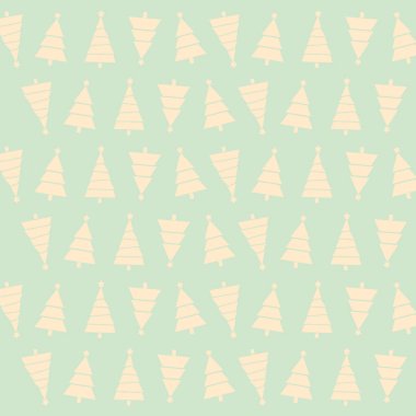 Noel ağaçları ve Karlar üzerinde yeşil backgro ile Seamless Modeli