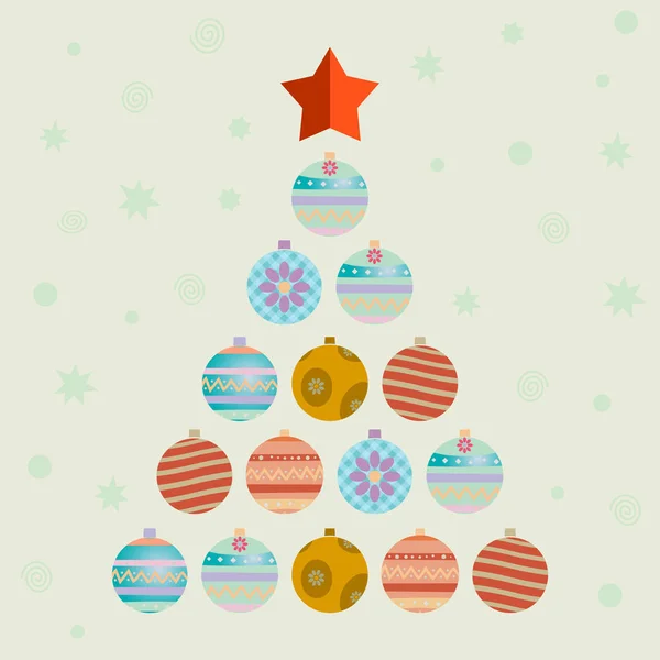 Karácsonyfa áll labdák — Stock Vector