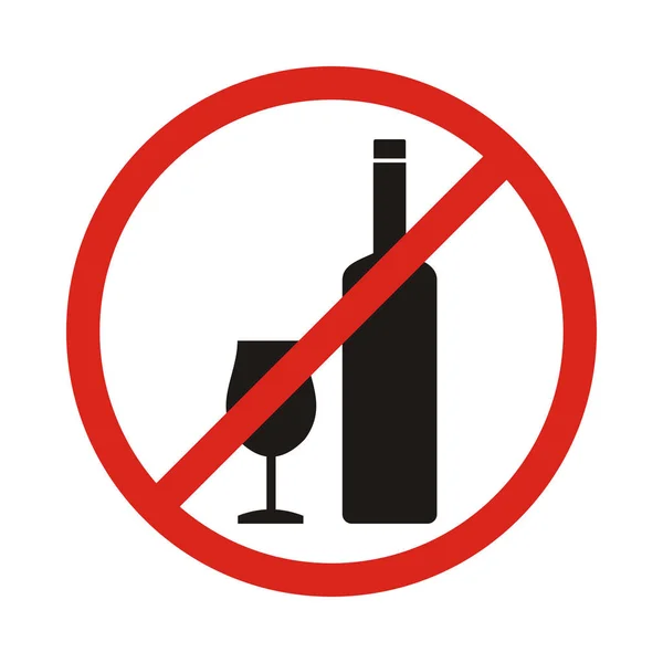 Non bere icona. Nessun segno di bevanda isolato su sfondo bianco. R — Vettoriale Stock