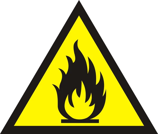 Vuur waarschuwingsteken op witte achtergrond. vectorillustratie. — Stockvector