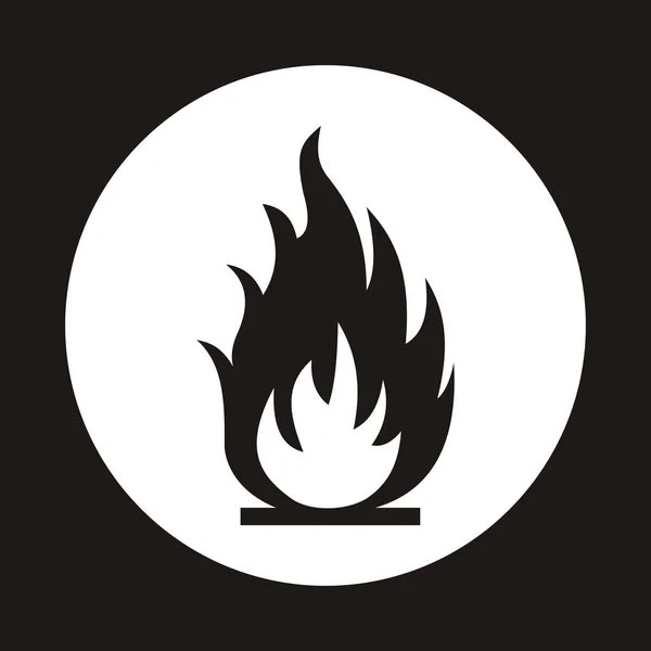 Fire flame icon. Black icon isolated on white background. Fire f