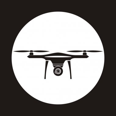 Daire, kamera, havadan görüntüleri, vektör ile helikopter uçak simgesini