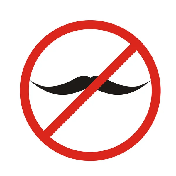 Bıyıklar simge yok. Adam bıyık yasağı yok simgesi kırmızı yuvarlak