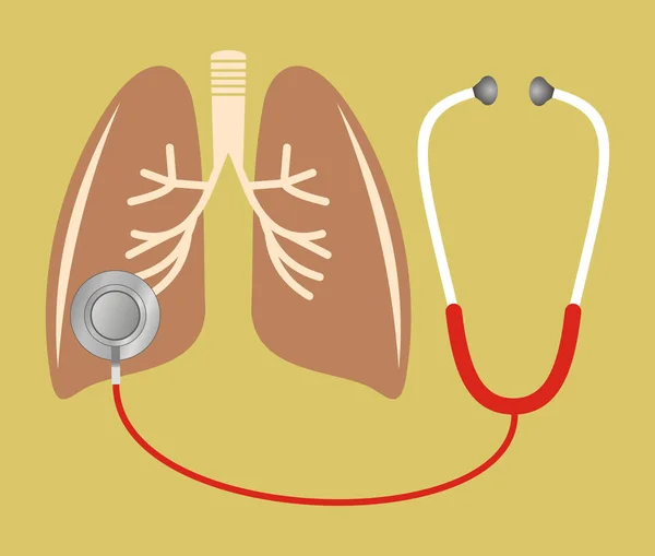 Estetoscopio Comprobación de la ilustración de vectores pulmonares Ilustración de stock