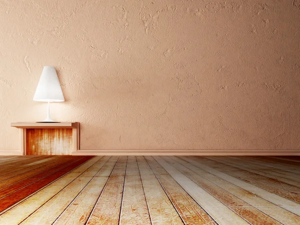 Empty room with the lamp, 3d — Stock Photo, Image