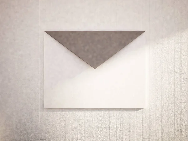 Envelope em branco branco, 3d — Fotografia de Stock