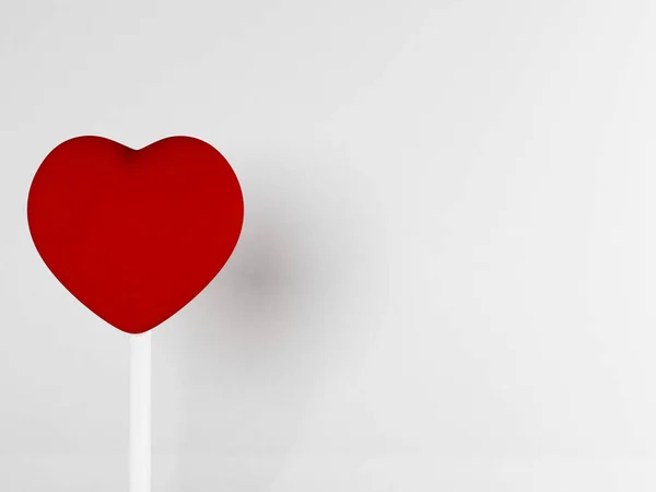 Rött hjärta på en pinne, 3d — Stockfoto