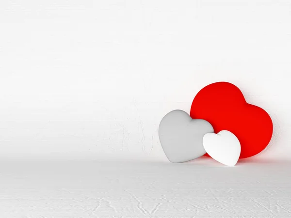Подушки в форме сердца, любовь, 3d — стоковое фото