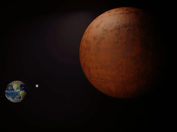 Planete pe fundal negru, spațiu, 3d — Fotografie, imagine de stoc