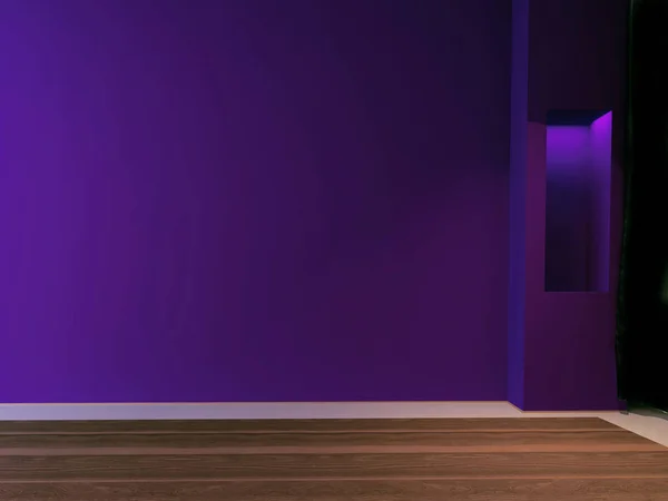 Ниша в фиолетовой стене, 3d — стоковое фото