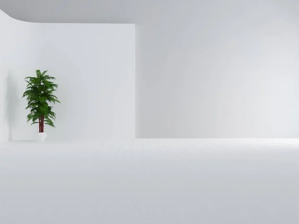 3 d ルームで緑の植物 — ストック写真