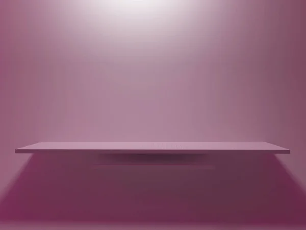 Duas prateleiras na parede em cores rosa, 3d — Fotografia de Stock