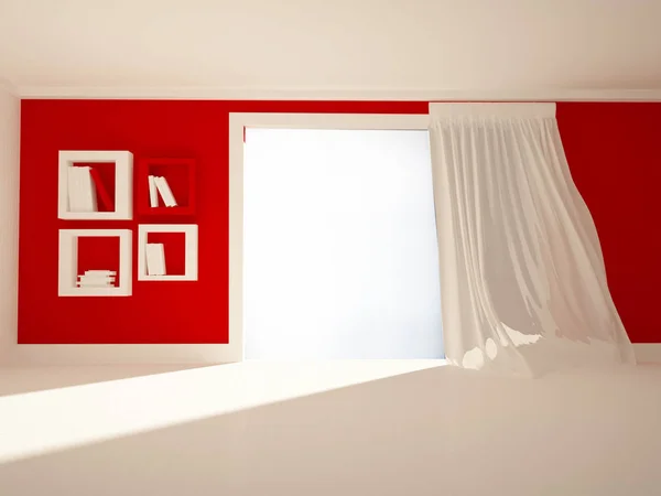 Chambre vide avec la grande porte, 3d — Photo