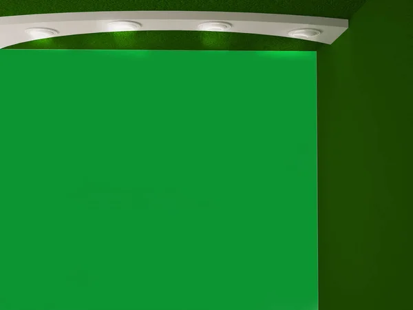 Muro verde vuoto, 3d — Foto Stock