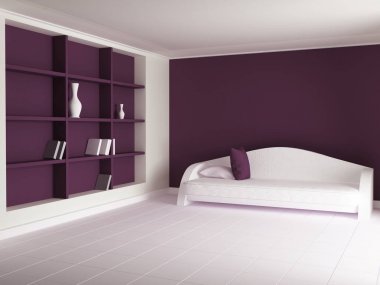 odasında, 3d modern kanepe
