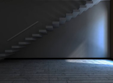 boş odada, 3d merdiven