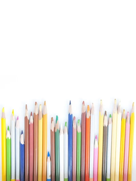Багато кольорових олівців поспіль , — стокове фото