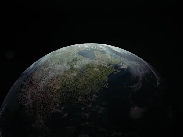 Planeta Pământ, vedere de noapte, 3d — Fotografie, imagine de stoc