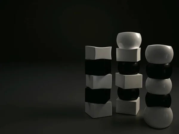 A sötét szobában, 3D-s szép vázák — Stock Fotó
