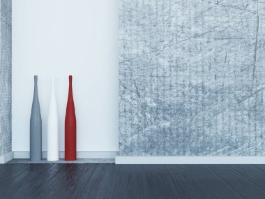 niş, 3d render üç vazolar