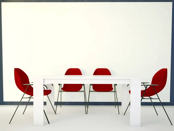Sedia moderna in camera, rendering 3d — Foto Stock
