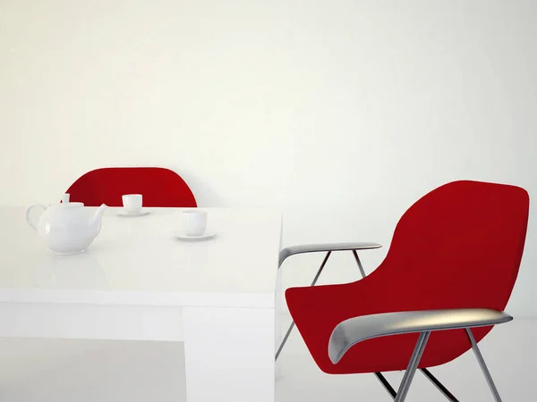 Moderne stoel op de kamer, 3d — Stockfoto