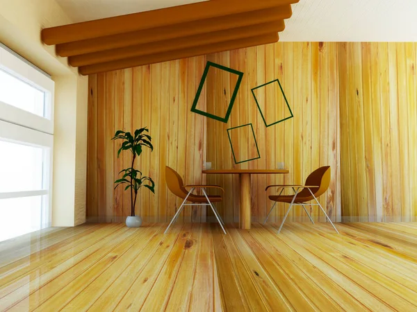 Moderne stoel op de kamer, 3d — Stockfoto