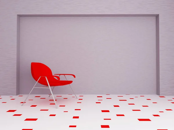Moderní židle v místnosti, 3d — Stock fotografie