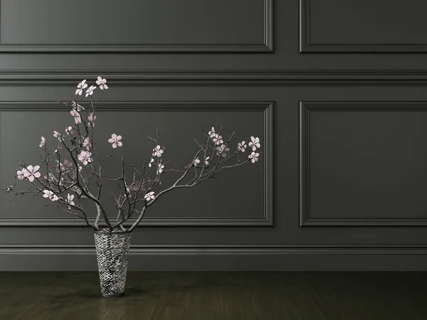 Vase im Zimmer, 3d — Stockfoto
