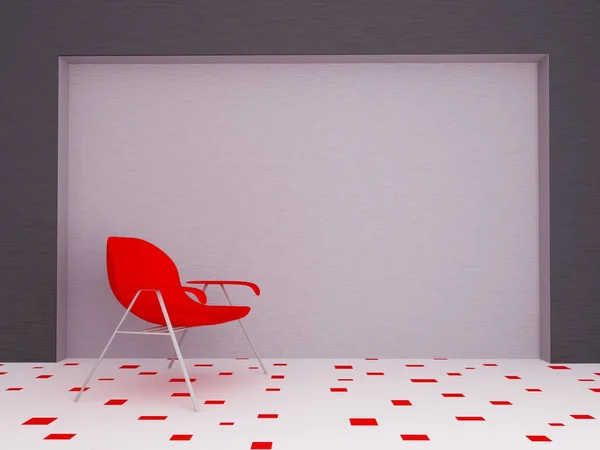 Nowoczesne krzesło w pokoju, 3d — Zdjęcie stockowe