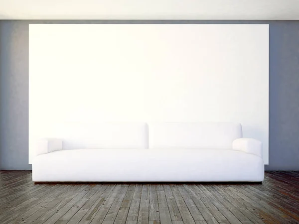 Soffa på rummet, 3d — Stockfoto