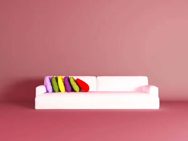Sofa in the room, 3d — Stock Photo, Image