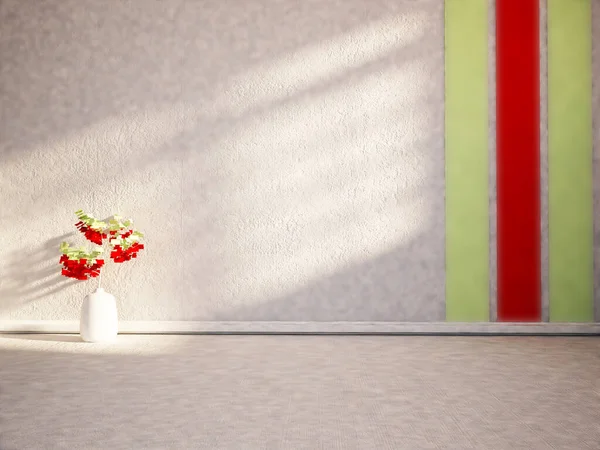 レンダリング 空部屋の花瓶 — ストック写真