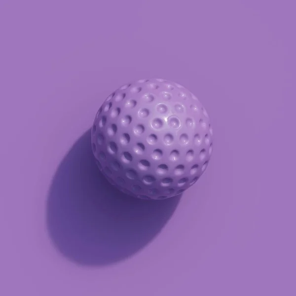 Bola Golf Púrpura Color Aislado Sobre Fondo Color Púrpura Idea —  Fotos de Stock