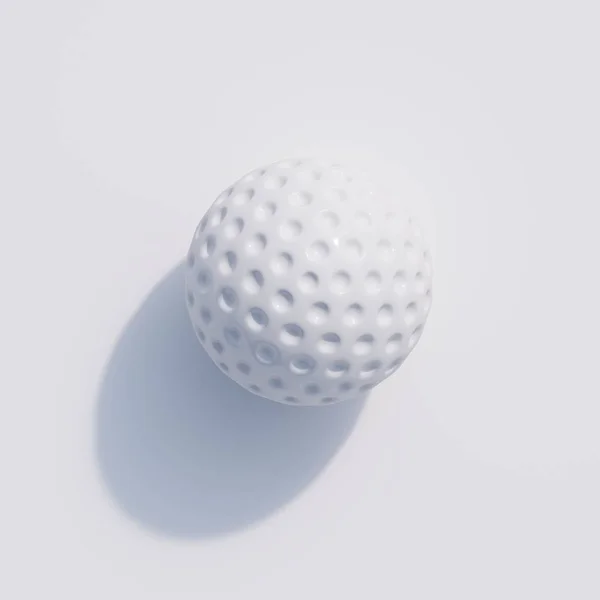 White Golf Ball Isolated White Background Minimal Sport Idea Render — 스톡 사진