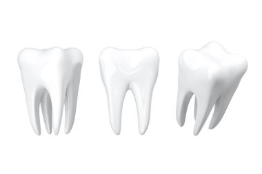 Beyaz dişli güzeli beyaz arka planda izole et. 3B Hazırlama